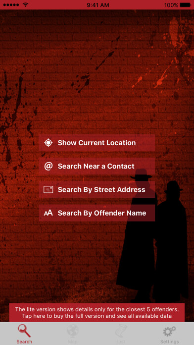 Emulate iPhone app Sex Offenders Search Lite using MyAndroid