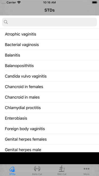 Emulate iPhone app Sexually Transmitted (STDs) using MyAndroid