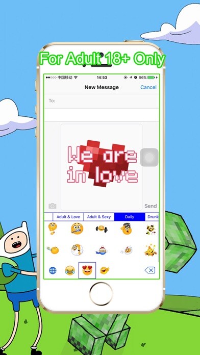 Emulate iPhone app Sexy Adult Emoji Animated Keyboard - Love, Wild, Flirty Emotion Icons using MyAndroid