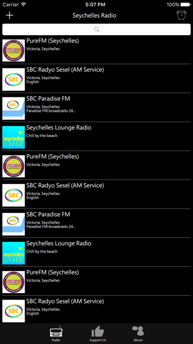 Emulate iPhone app Seychelles Radio using MyAndroid