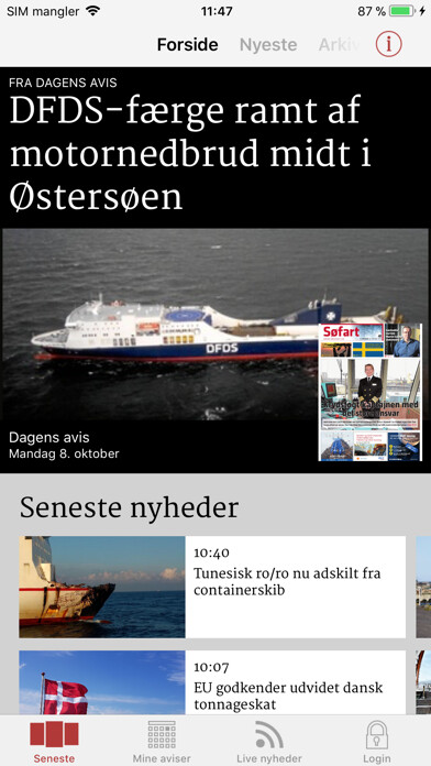 Emulate iPhone app Søfart E-avis using MyAndroid Emulate iPhone app Søfart E-avis using MyAndroid