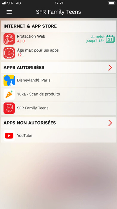 Emulate iPhone app SFR Family Teens using MyAndroid