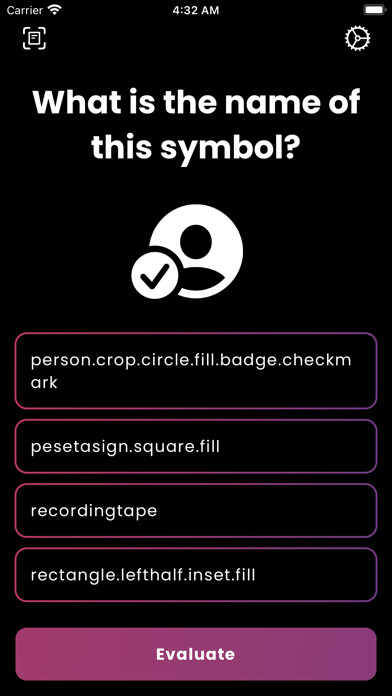 Emulate iPhone app SF Symbols Game using MyAndroid Emulate iPhone app SF Symbols Game using MyAndroid