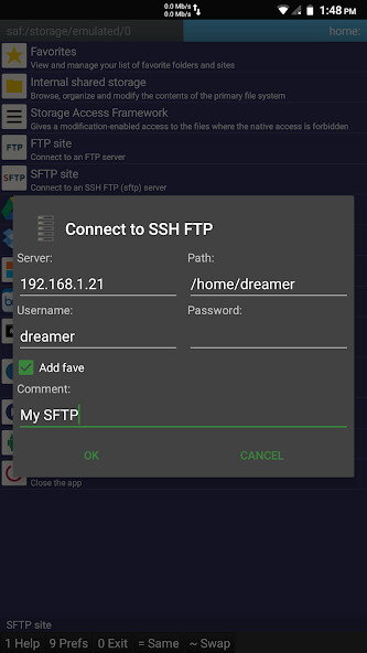 Run android online APK SFTP plugin to Ghost Commander from MyAndroid or emulate SFTP plugin to Ghost Commander using MyAndroid