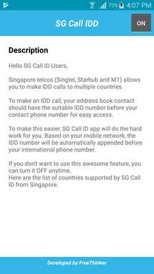 Emulate Android APK SG Call IDD