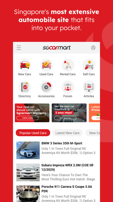 Emulate iPhone app Sgcarmart using MyAndroid