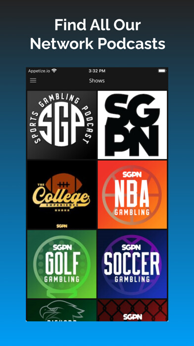 Emulate iPhone app SGPN: Sports Gambling Podcast using MyAndroid Emulate iPhone app SGPN: Sports Gambling Podcast using MyAndroid