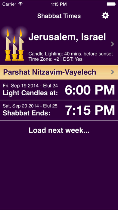 Emulate iPhone app Shabbat & Holiday Times Legacy using MyAndroid Emulate iPhone app Shabbat & Holiday Times Legacy using MyAndroid
