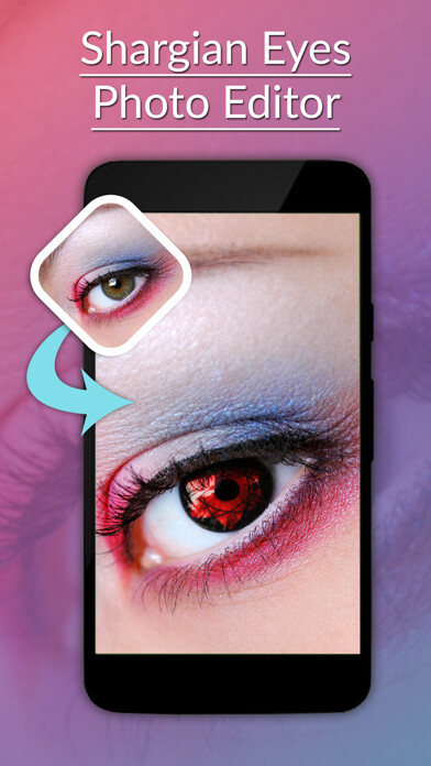 Emulate iPhone app Shagian Eyes Photo Editor -Shagian Eyes Sticker using MyAndroid