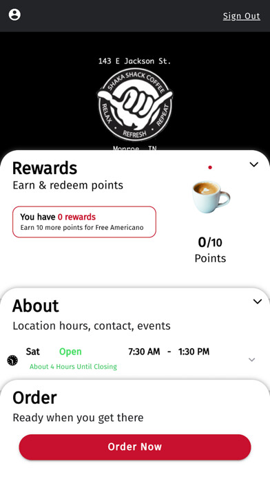 Emulate iPhone app Shaka Shack Coffee using MyAndroid Emulate iPhone app Shaka Shack Coffee using MyAndroid