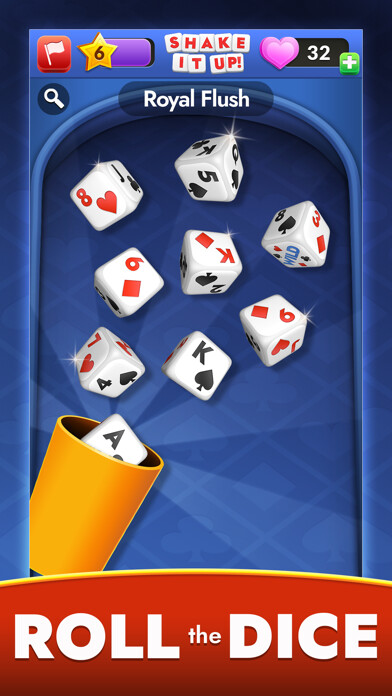 Emulate iPhone app SHAKE IT UP! Cards on Dice using MyAndroid
