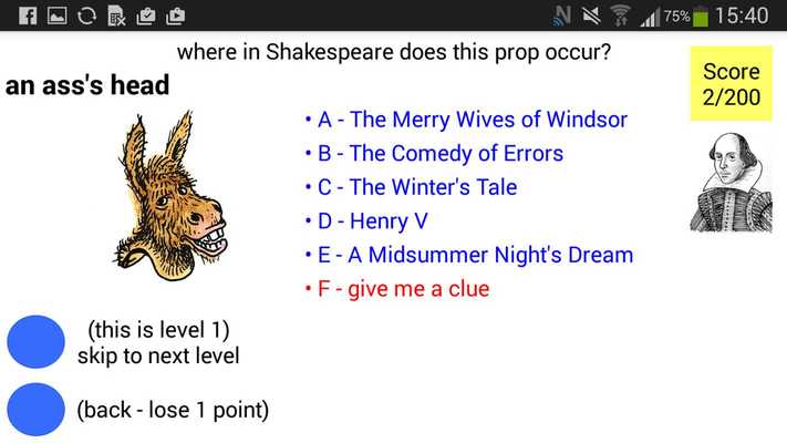 Emulate Android APK Shakespeare Props Quiz Emulate Android APK Shakespeare Props Quiz