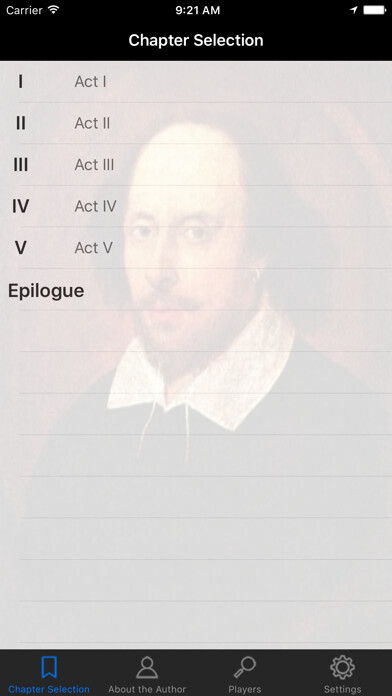Emulate iPhone app Shakespeare: The Tempest using MyAndroid