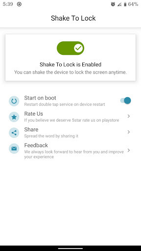 Run android online APK Shake To Lock and Unlock from MyAndroid or emulate Shake To Lock and Unlock using MyAndroid