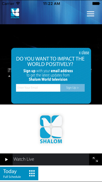 Emulate iPhone app Shalom Media USA using MyAndroid