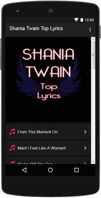 Emulate Android APK Shania Twain TOP Lyrics