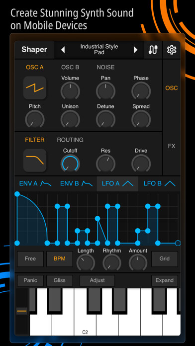 Emulate iPhone app Shaper - Synthesizer using MyAndroid Emulate iPhone app Shaper - Synthesizer using MyAndroid