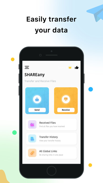 Emulate iPhone app ShareAny: Smart File Sharing using MyAndroid