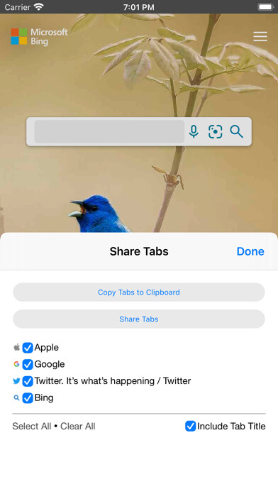 Emulate iPhone app Share Tabs for Safari using MyAndroid