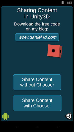 Run android online APK Sharing Content (Unity3D demo) from MyAndroid or emulate Sharing Content (Unity3D demo) using MyAndroid