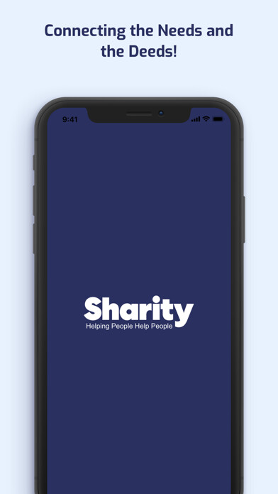Emulate iPhone app Sharity Volunteering using MyAndroid