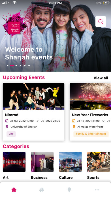 Emulate iPhone app Sharjah Events using MyAndroid
