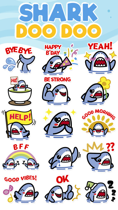 Emulate iPhone app Shark Doo Doo: Sticker App using MyAndroid