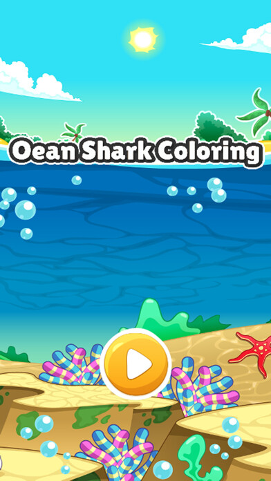 Emulate iPhone app Shark in ocean coloring book games for kids using MyAndroid