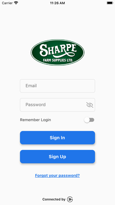 Emulate iPhone app Sharpe Farm Supplies using MyAndroid