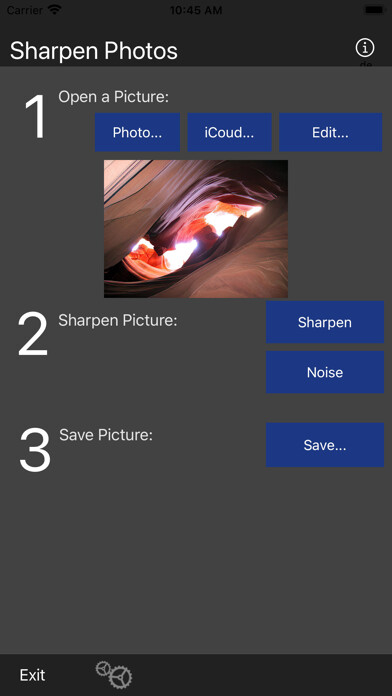 Emulate iPhone app Sharpen Photos using MyAndroid