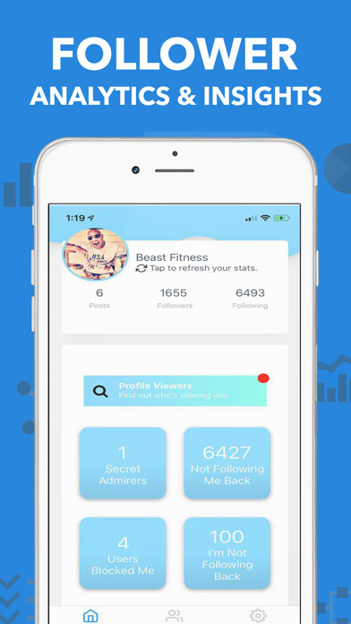 Emulate iPhone app Sharp - Followers Tracker using MyAndroid