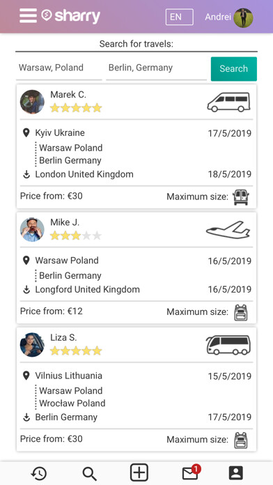 Emulate iPhone app Sharry: Send Stuff Fast Abroad using MyAndroid