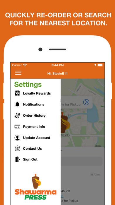 Emulate iPhone app Shawarma Press - Ordering using MyAndroid Emulate iPhone app Shawarma Press - Ordering using MyAndroid