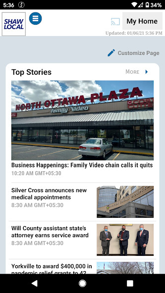 Emulate iPhone app Shaw Local News using MyAndroid Emulate iPhone app Shaw Local News using MyAndroid