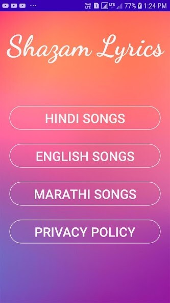 Run android online APK Shazam Lyrics Lite- Songs Lyrics App from MyAndroid or emulate Shazam Lyrics Lite- Songs Lyrics App using MyAndroid