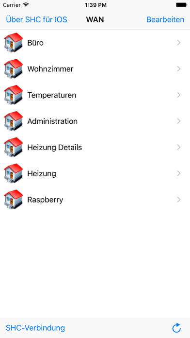 Emulate iPhone app SHC SmartHome Control using MyAndroid
