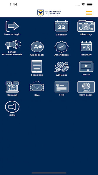 Emulate iPhone app Sheboygan Christian School using MyAndroid