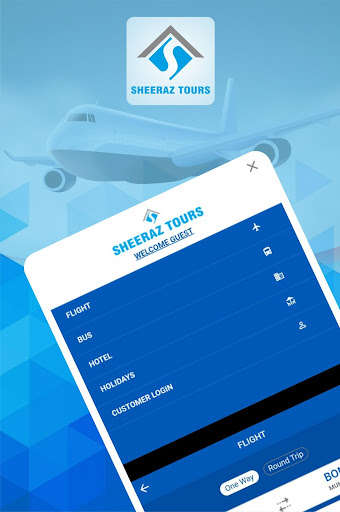 Run android online APK SHEERAZ TOURS-FLIGHT HOTEL HOLIDAYS BUS BOOKING from MyAndroid or emulate SHEERAZ TOURS-FLIGHT HOTEL HOLIDAYS BUS BOOKING using MyAndroid