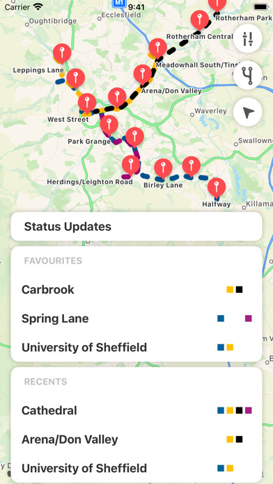 Emulate iPhone app Sheffield Tram Times using MyAndroid