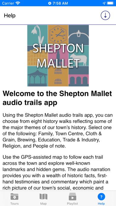 Emulate iPhone app Shepton Mallet History Walks using MyAndroid