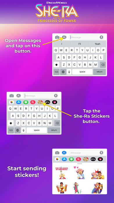 Emulate iPhone app She-Ra Stickers using MyAndroid Emulate iPhone app She-Ra Stickers using MyAndroid
