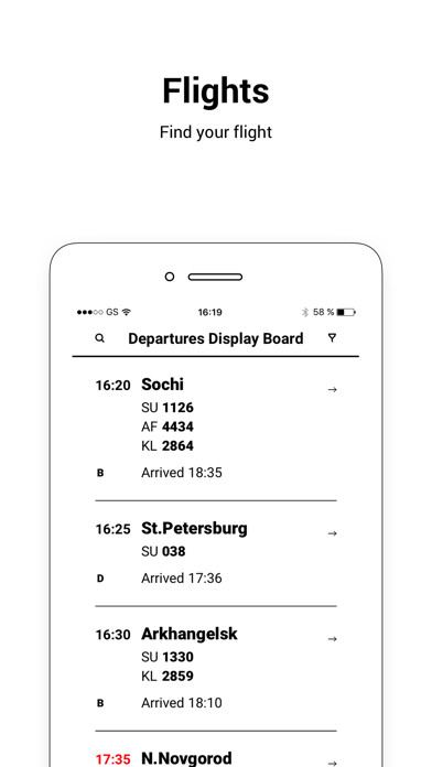 Emulate iPhone app Sheremetyevo using MyAndroid