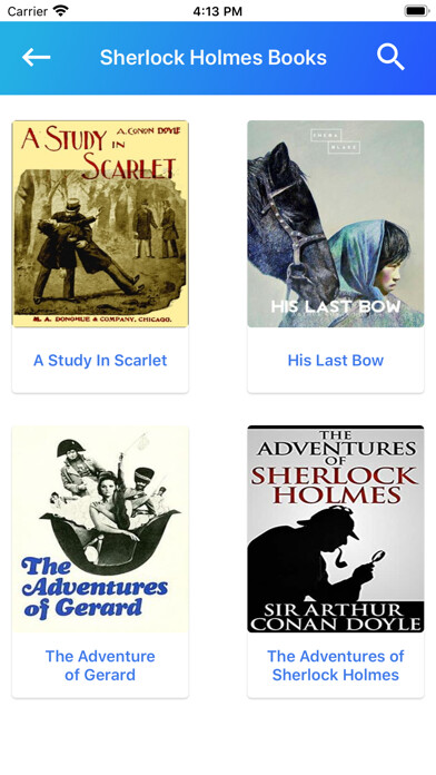 Emulate iPhone app Sherlock Holmes Books & Novels using MyAndroid