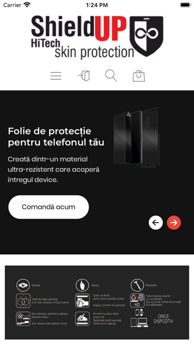 Emulate iPhone app ShieldUP Shop using MyAndroid