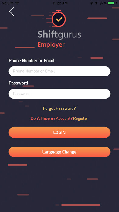 Emulate iPhone app Shiftgurus  Employer using MyAndroid