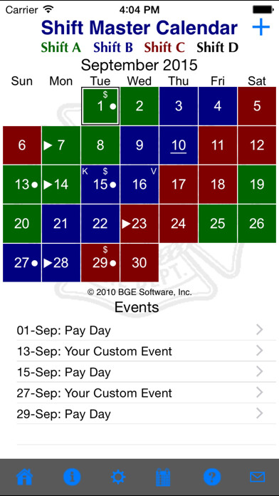 Emulate iPhone app Shift Master Shift Calendar using MyAndroid Emulate iPhone app Shift Master Shift Calendar using MyAndroid