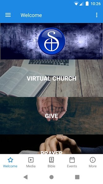 Emulate iPhone app Shiloh Baptist Mobile using MyAndroid