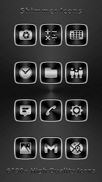 Run android online APK Shimmer Black Metallic Icons from MyAndroid or emulate Shimmer Black Metallic Icons using MyAndroid