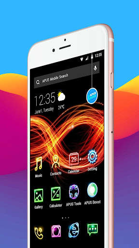 Emulate Android APK Shine Glitter Neon APUS stylish theme