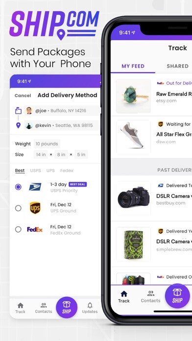 Emulate iPhone app Ship.com: Auto Package Tracker using MyAndroid